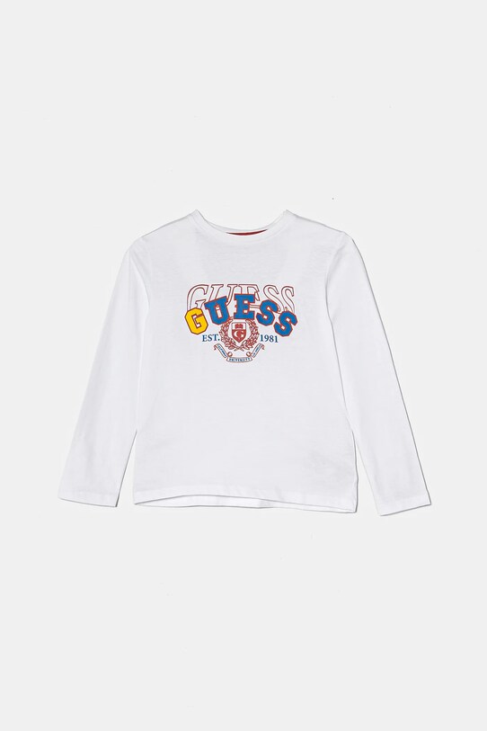 Хлопковый детский лонгслив Guess хлопок белый N5RI01.K8HM4.PPYA
