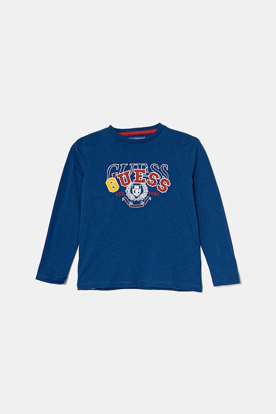 Guess longsleeve din bumbac pentru copii print albastru N5RI01.K8HM4.PPYA