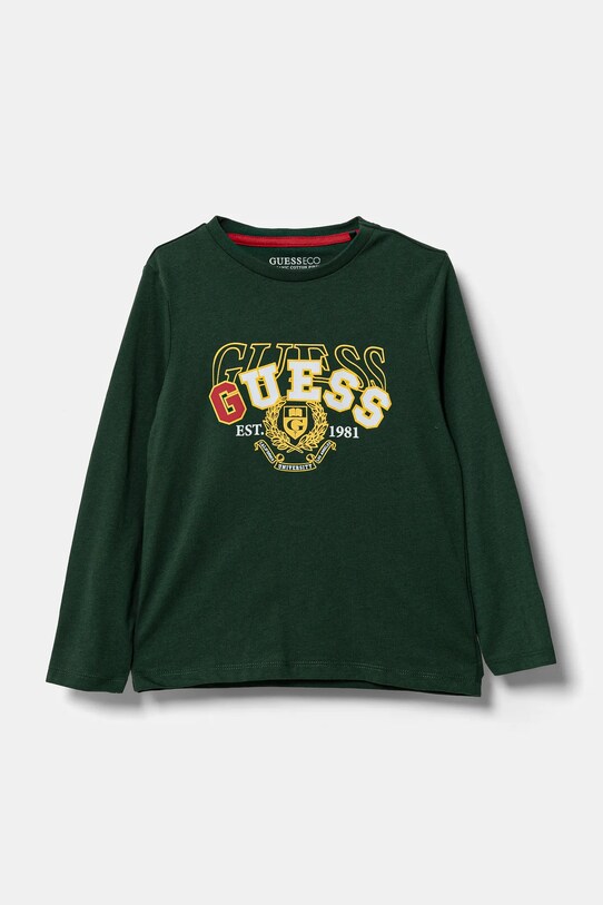 Хлопковый детский лонгслив Guess хлопок зелёный N5RI01.K8HM4.PPYA
