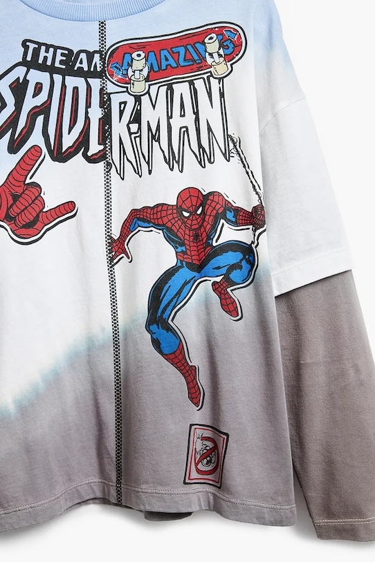 Otroška bombažna majica z dolgimi rokavi Desigual siva 25SBTK05