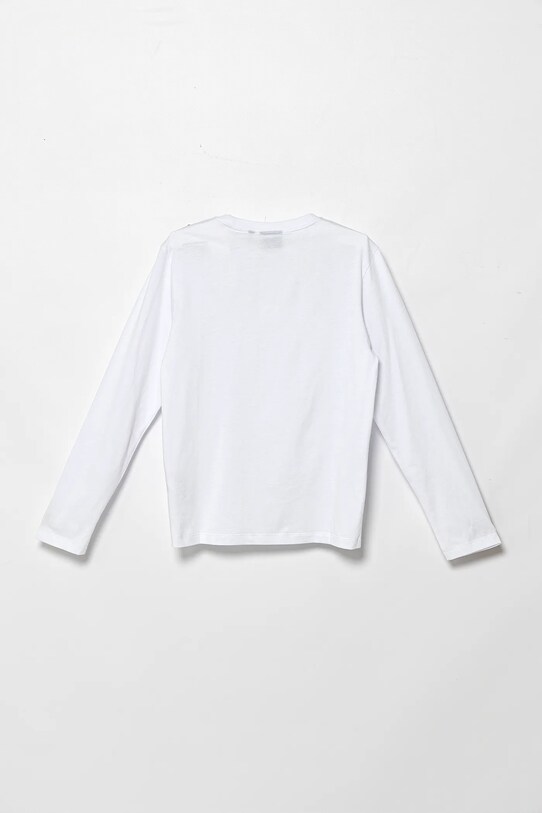 Dětské bavlněné tričko s dlouhým rukávem EA7 Emporio Armani 7B000021.AF10378 bílá AW25