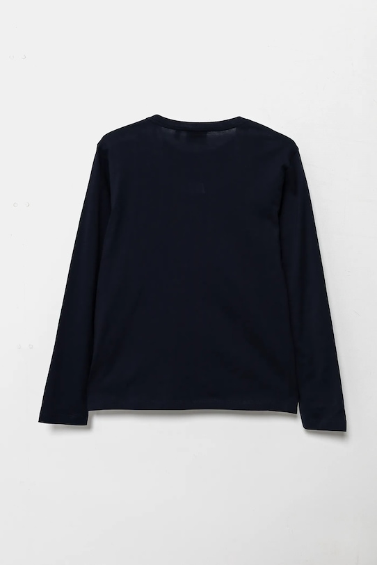 EA7 Emporio Armani longsleeve din bumbac pentru copii 7B000021.AF10378 bleumarin AW25