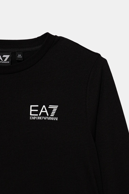 Chlapec Detská bavlnená košeľa s dlhým rukávom EA7 Emporio Armani 7B000021.AF10378 čierna