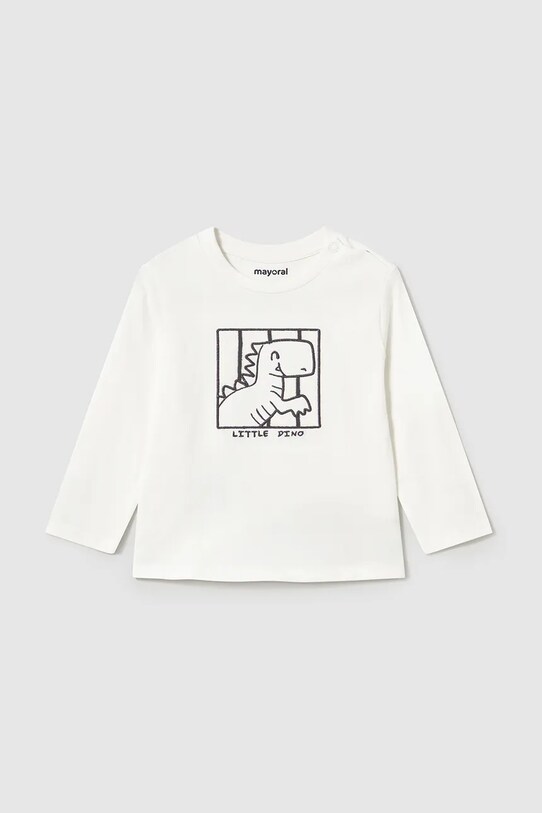 Mayoral longsleeve din bumbac pentru bebeluși print bej 1068.3F.Baby.PPYA