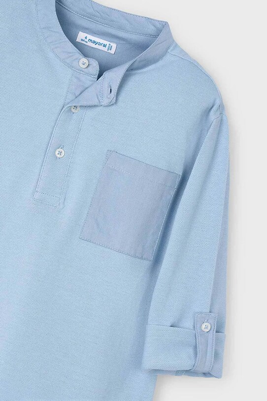 Chłopiec Mayoral longsleeve bawełniany dziecięcy 3111.5C.Mini.PPYA turkusowy