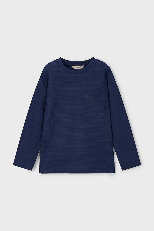 Хлопковый детский лонгслив Mayoral хлопок тёмно-синий 3050.5A.Mini.PPYA