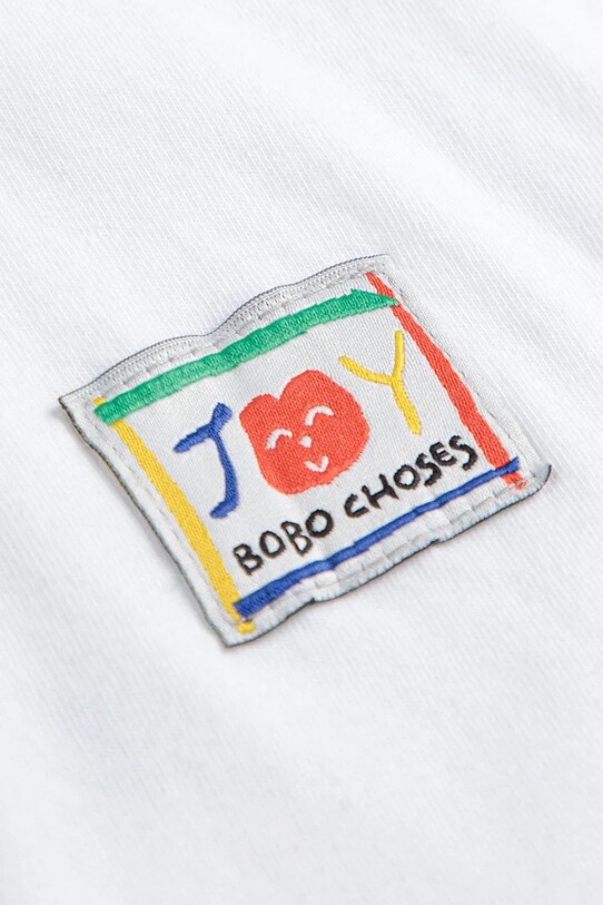 Дитячий бавовняний лонгслів Bobo Choses Hello Joy білий 125AC001