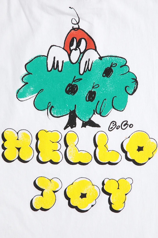 Bobo Choses longsleeve din bumbac pentru copii Hello Joy 125AC001 alb