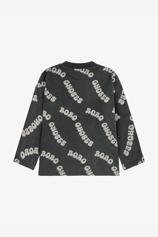 Chłopiec Bobo Choses longsleeve bawełniany dziecięcy Wavy 125AC002 czarny