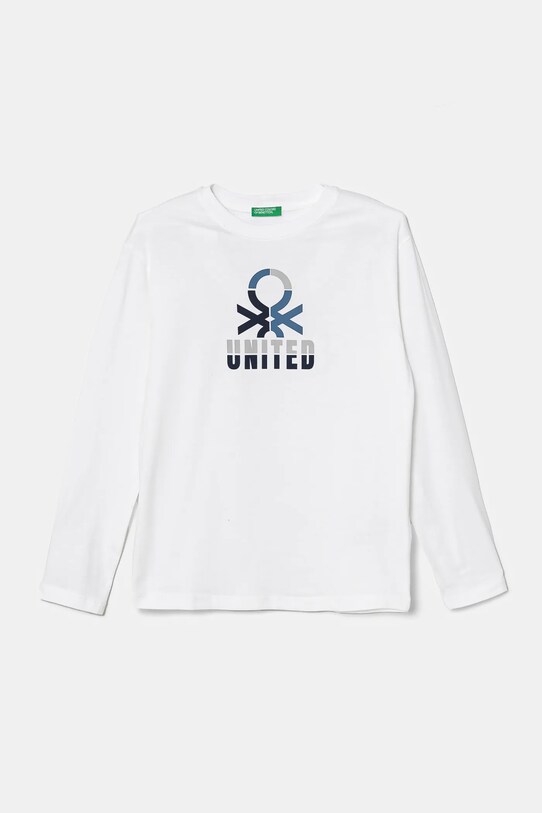 United Colors of Benetton longsleeve din bumbac pentru copii print alb 3I1XC10N5.G.Seasonal