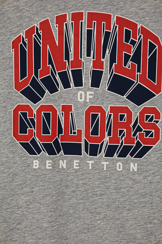 Dečki Otroška bombažna majica z dolgimi rokavi United Colors of Benetton 3I1XC10N5.G.Seasonal siva