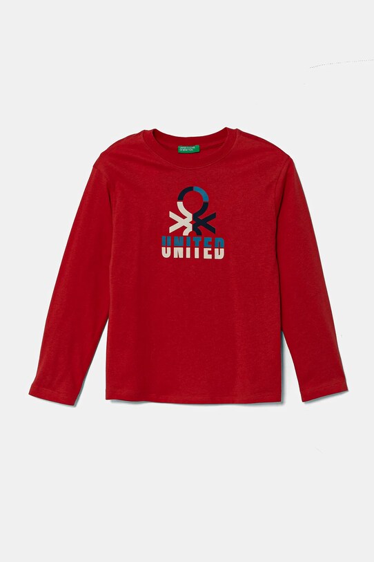 United Colors of Benetton gyerek pamut hosszú ujjú felső pamut piros 3I1XC10N5.G.Seasonal