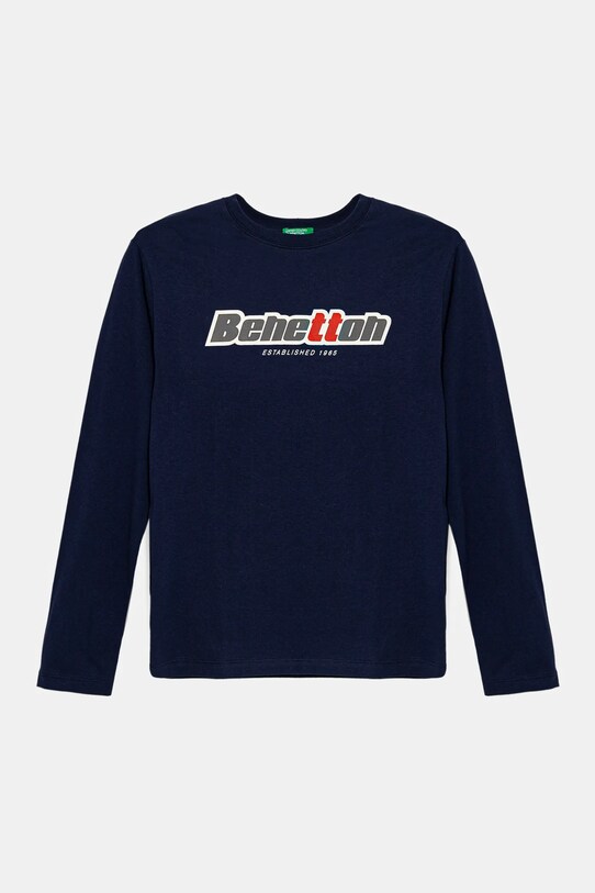 Detská bavlnená košeľa s dlhým rukávom United Colors of Benetton bavlna tmavomodrá 3I1XC10N5.G.Seasonal