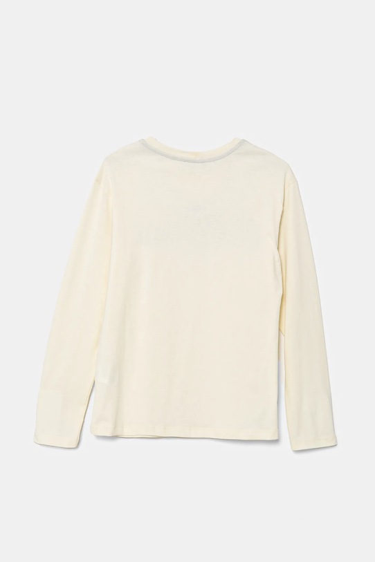 Дитячий бавовняний лонгслів United Colors of Benetton 35RYC10O9.G.Seasonal бежевий SS25