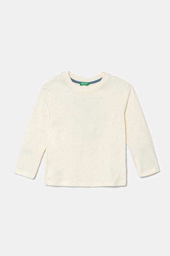 United Colors of Benetton longsleeve bawełniany dziecięcy 35RYG10I6.P.Seasonal beżowy SS25
