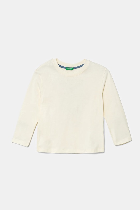 United Colors of Benetton longsleeve din bumbac pentru copii 35RYG10I6.P.Seasonal bej SS25