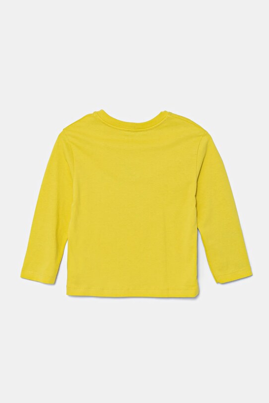 United Colors of Benetton longsleeve bawełniany dziecięcy 35RYG10I6.P.Seasonal żółty SS25