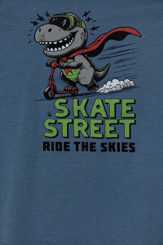 Chłopiec United Colors of Benetton longsleeve bawełniany dziecięcy 35RYG10I6.P.Seasonal niebieski