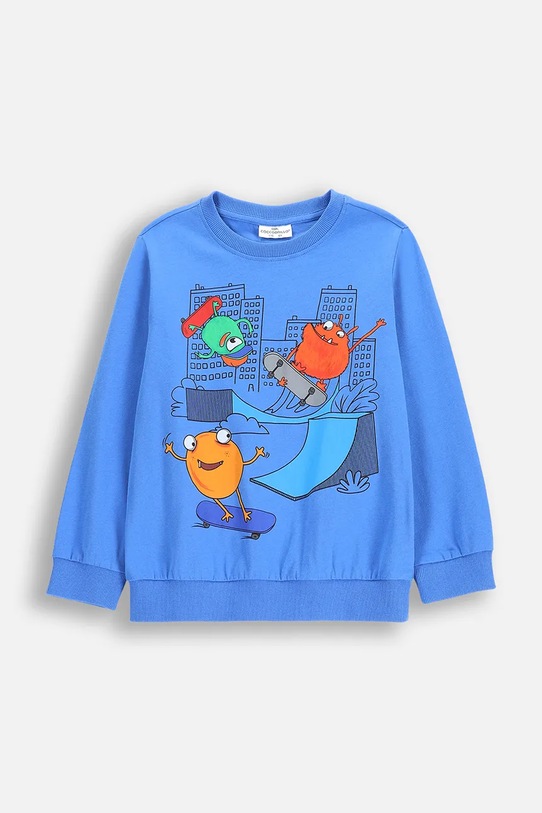 Coccodrillo bluza bawełniana dziecięca nadruk niebieski WC5143101VBA