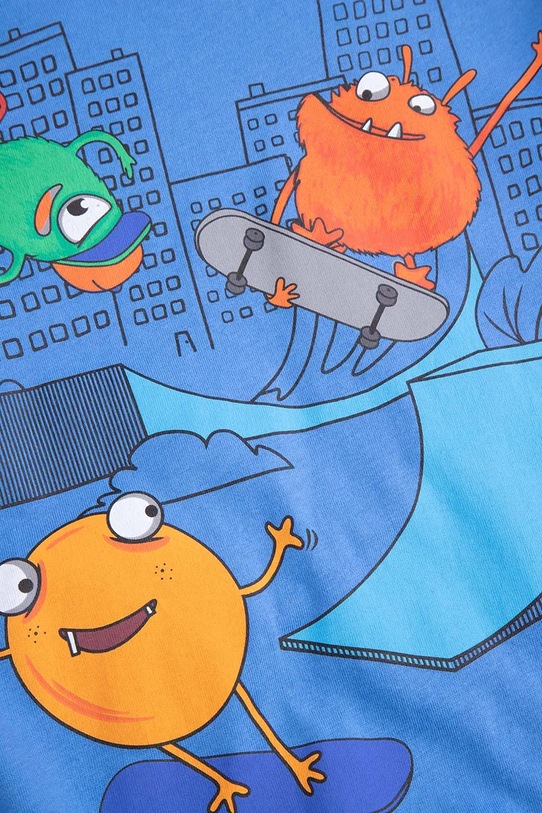 Coccodrillo bluza bawełniana dziecięca niebieski WC5143101VBA