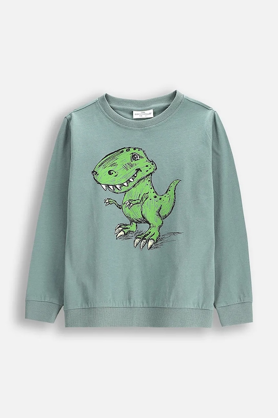 Coccodrillo longsleeve din bumbac pentru copii print verde WC5143102VBA