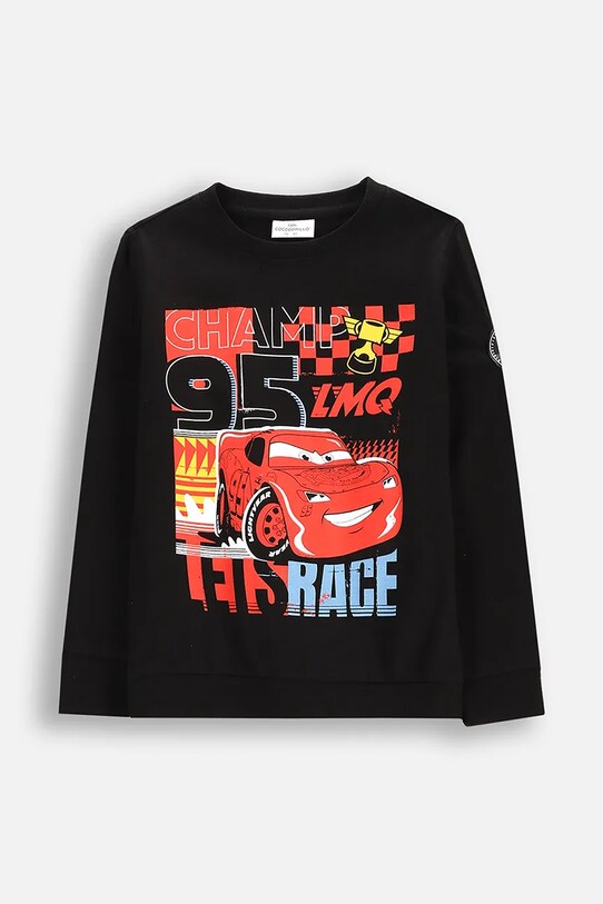 Бавовняний лонгслів Coccodrillo круглий виріз чорний WC5143101LBD