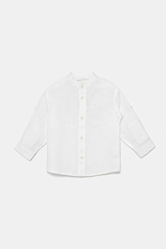 Lněná košile United Colors of Benetton len bílá 5IPVGQ01L.P.Seasonal