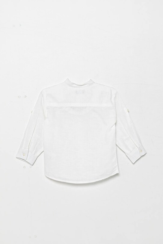 Lněná košile United Colors of Benetton 5IPVGQ01L.P.Seasonal bílá SS25