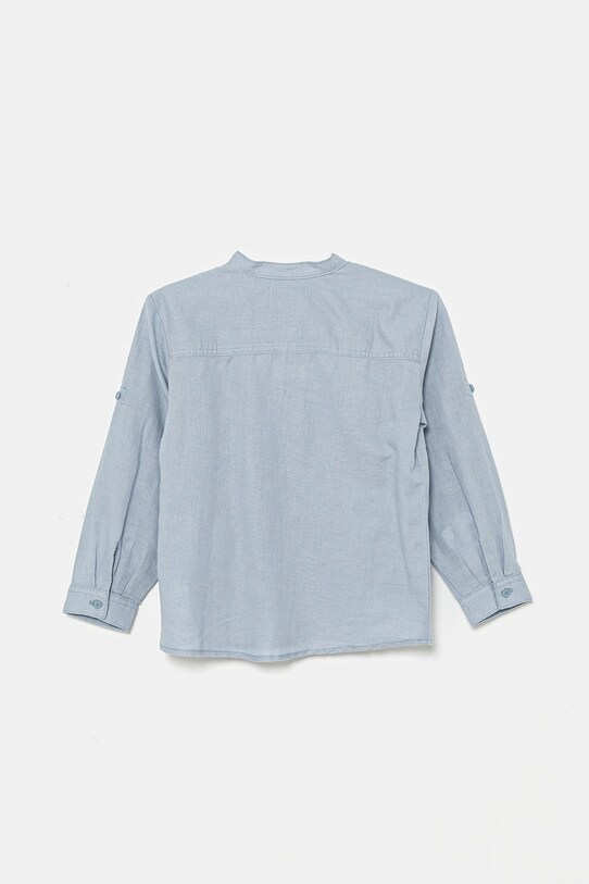 Πουκάμισο από λινό United Colors of Benetton 5IPVGQ01L.P.Seasonal μπλε SS25