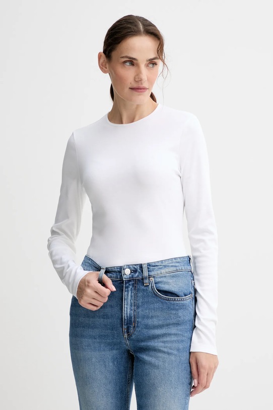 Хлопковый лонгслив Calvin Klein хлопок бежевый K20K208037