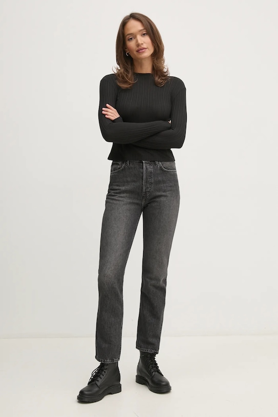 Majica dugih rukava Calvin Klein Jeans J20J224755 crna SS25