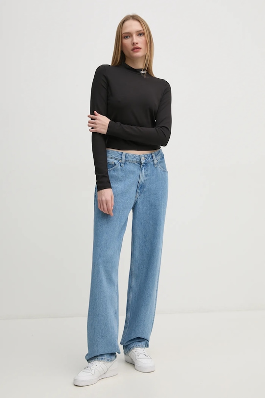 Calvin Klein Jeans longsleeve J20J224763 negru SS25