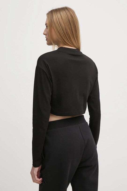 Одяг Бавовняний лонгслів Calvin Klein Jeans J20J224991 чорний