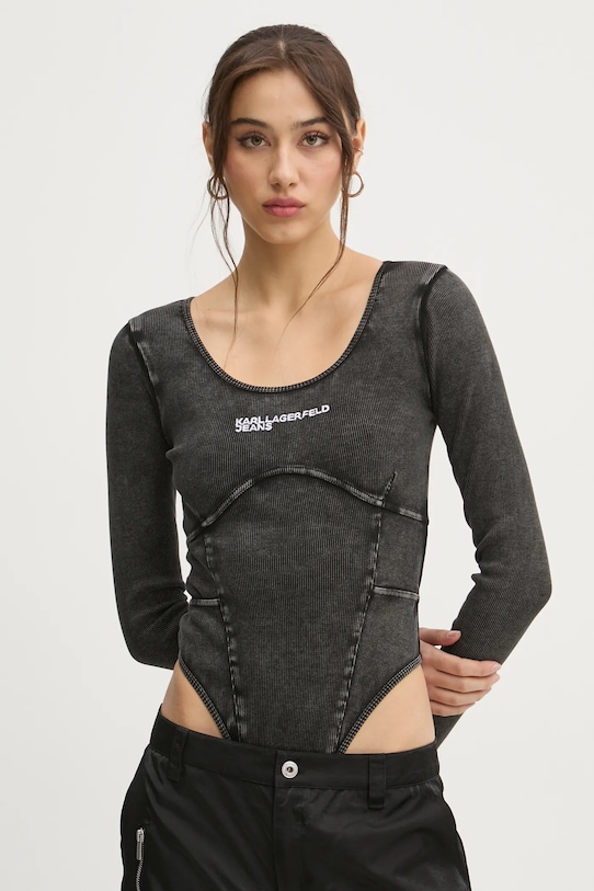 Karl Lagerfeld Jeans body szary A1W17041