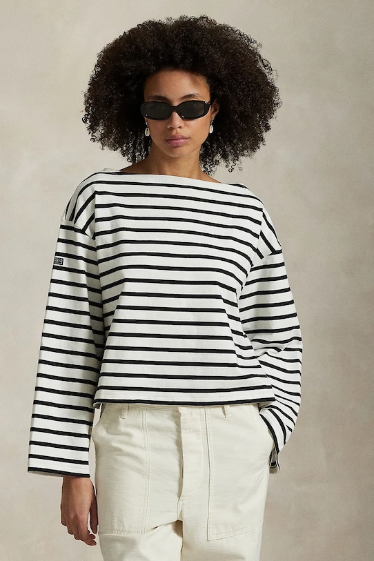 Polo Ralph Lauren longsleeve din bumbac curele alb 211959103