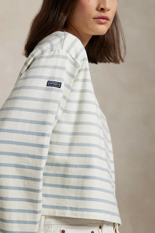 Бавовняний лонгслів Polo Ralph Lauren блакитний 211959103