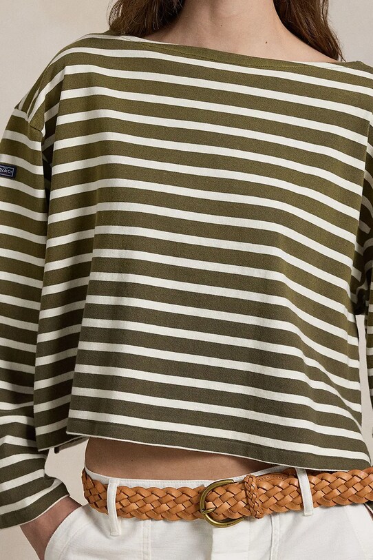 Pamučna majica dugih rukava Polo Ralph Lauren zelena 211959103