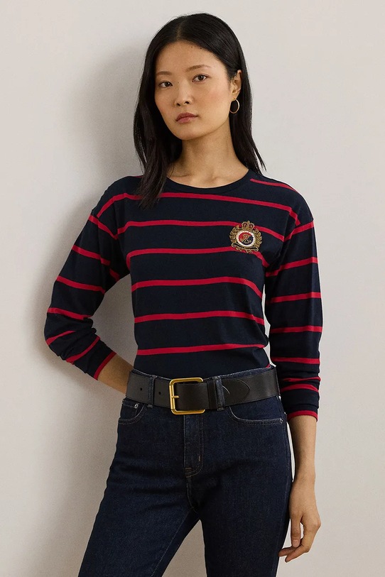 Lauren Ralph Lauren hosszú ujjú csíkos sötétkék 200957603