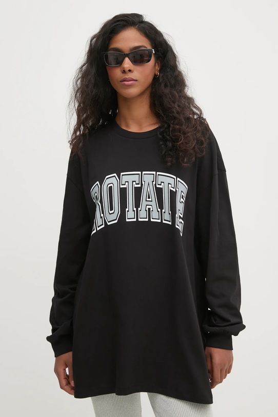 Rotate longsleeve bawełniany nadruk czarny 113422100