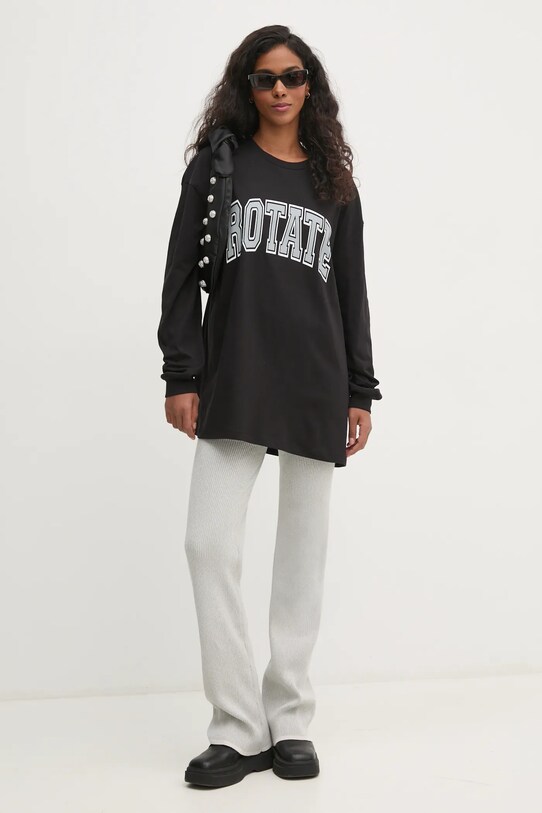 Rotate longsleeve din bumbac 113422100 negru SS25