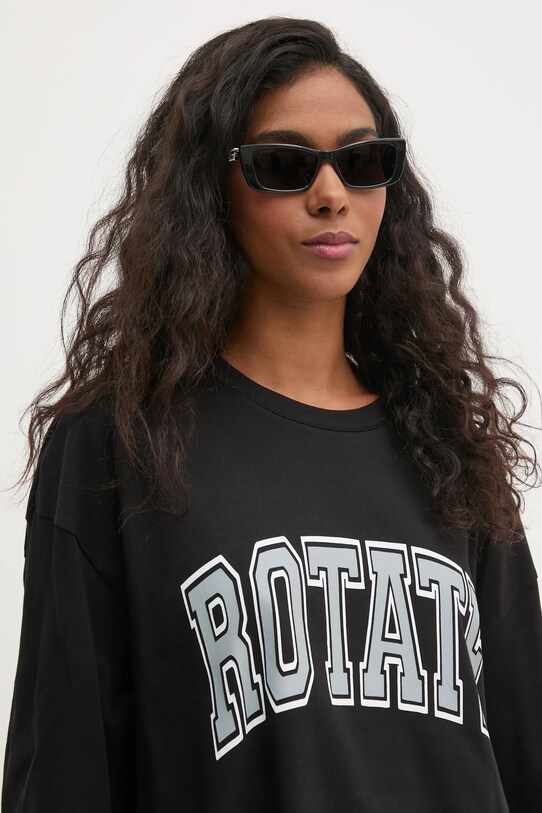 Rotate longsleeve din bumbac negru 113422100