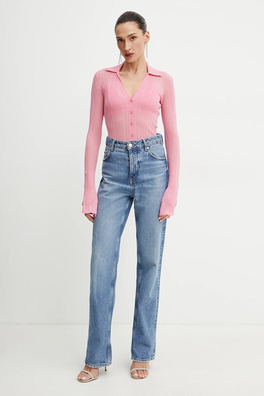 Pinko sweter 104770.A1ND różowy SS25