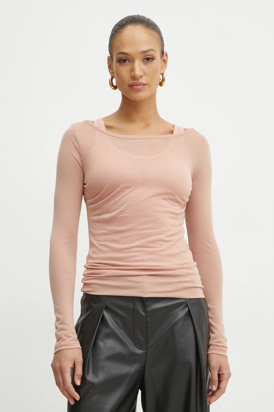 Tričko s dlouhým rukávem Pinko slim oranžová 104653.A2CL