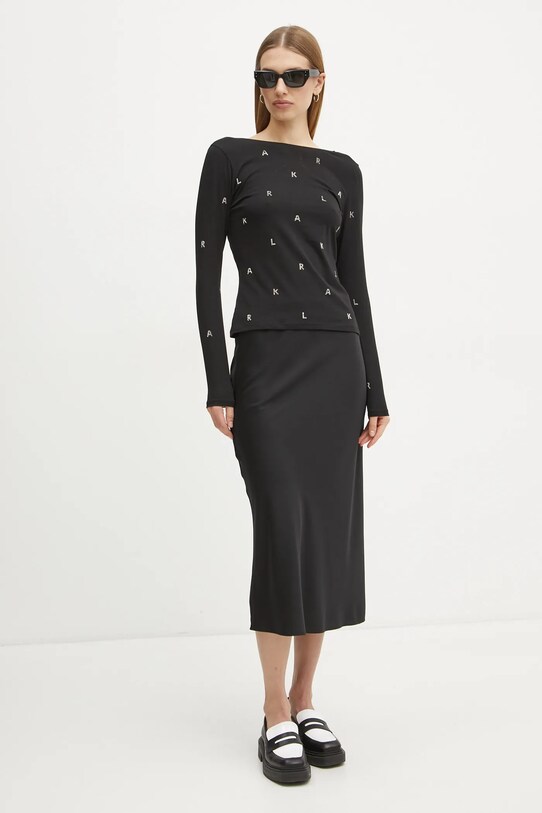 Лонгслів Karl Lagerfeld A1W17075 чорний SS25
