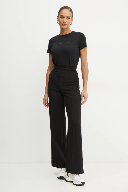 Хлопковая футболка Karl Lagerfeld A1W17076 чёрный SS25