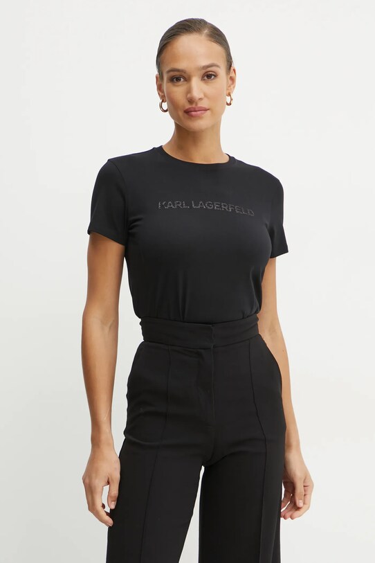 Karl Lagerfeld tricou din bumbac negru A1W17076