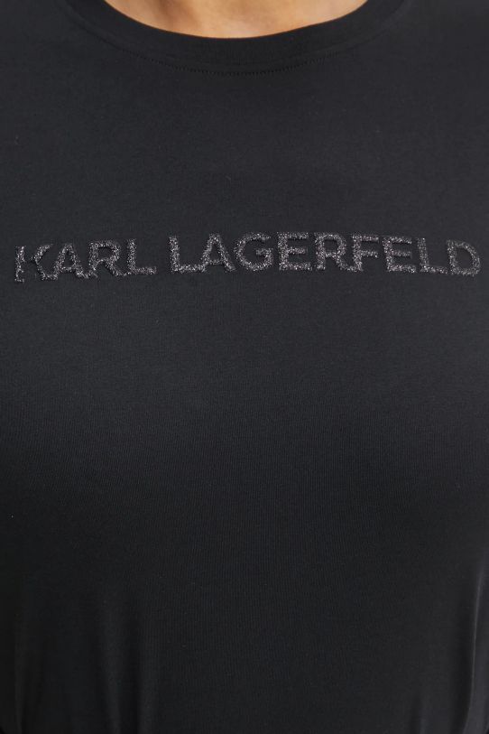 Хлопковая футболка Karl Lagerfeld A1W17076 чёрный