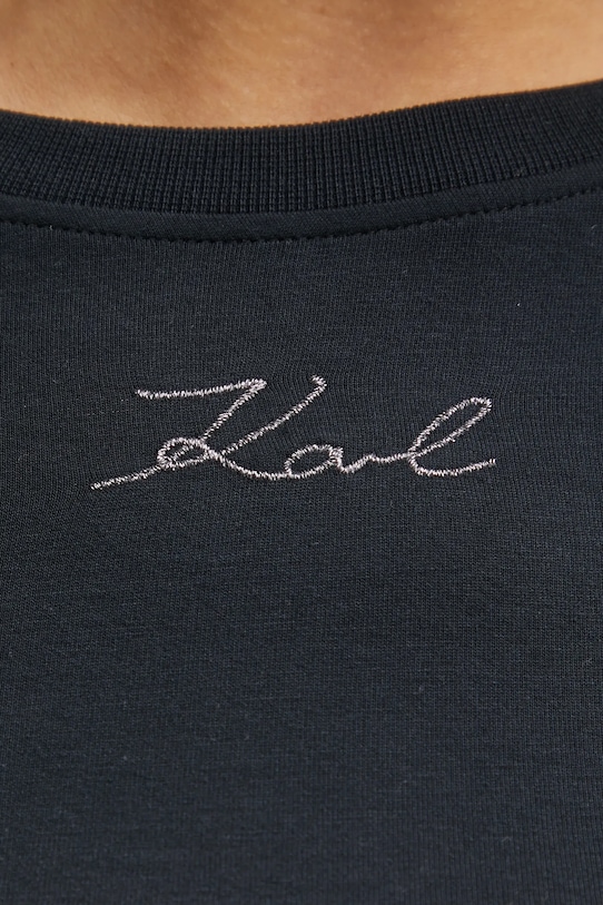 Tričko s dlouhým rukávem Karl Lagerfeld A1W17081 černá