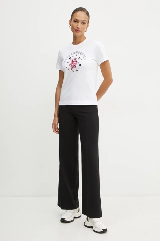 Хлопковая футболка Karl Lagerfeld A1W17090 белый SS25