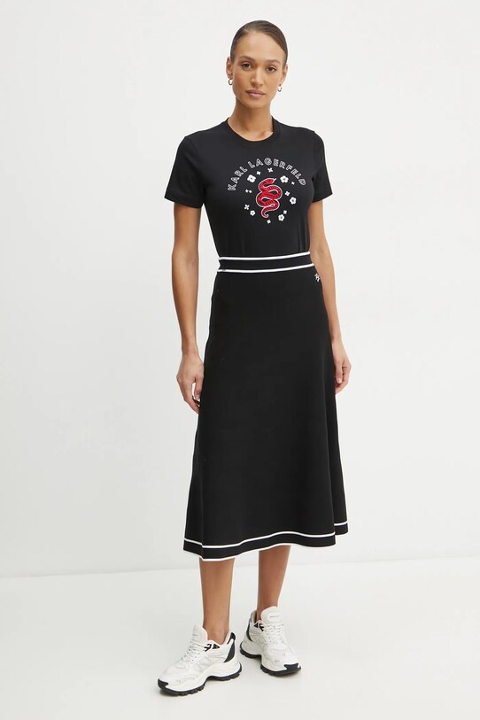 Бавовняна футболка Karl Lagerfeld A1W17090 чорний SS25